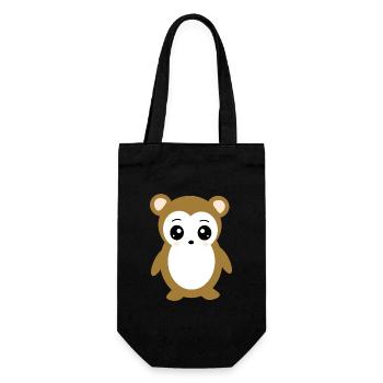brown bear bear face eye cute - Gift Bag for Bottles - black - Front