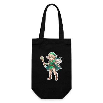 Elf Fantasy Illustration - Gift Bag for Bottles - black - Front