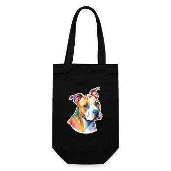 American Staffordshire Terrier Watercolors - Gift Bag for Bottles - black - Front