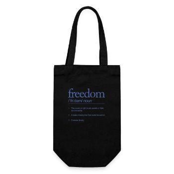 Freiheit Definitiv Sprechen Handeln denken - Geschenkbeutel für Flaschen - Schwarz - Vorne