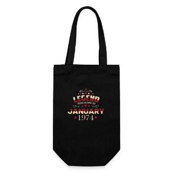 januar 1974 Geburtstag - Geschenkbeutel für Flaschen - Schwarz - Vorne