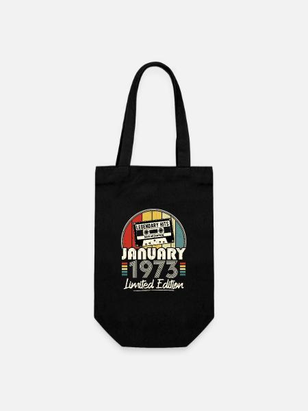 Januar 1973 Vintage Jubiläums Retro Geschenk - Geschenkbeutel für Flaschen - Schwarz
