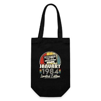 Janvier 1984 Vintage Anniversaire Rétro Cadeau - Sac à bouteille - noir - Devant