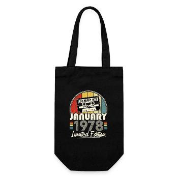 Janvier 1978 Vintage Anniversaire Rétro Cadeau - Sac à bouteille - noir - Devant