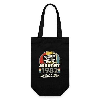 Janvier 1982 Vintage Anniversaire Rétro Cadeau - Sac à bouteille - noir - Devant