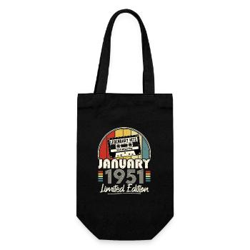 Janvier 1951 Vintage Anniversaire Rétro Cadeau - Sac à bouteille - noir - Devant