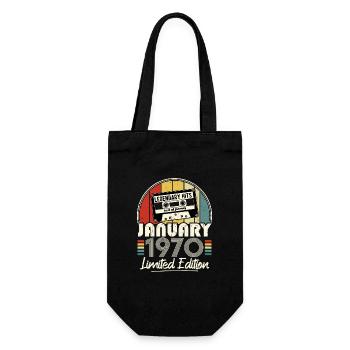 Janvier 1970 Vintage Anniversaire Rétro Cadeau - Sac à bouteille - noir - Devant