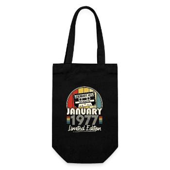 Janvier 1977 Vintage Anniversaire Rétro Cadeau - Sac à bouteille - noir - Devant