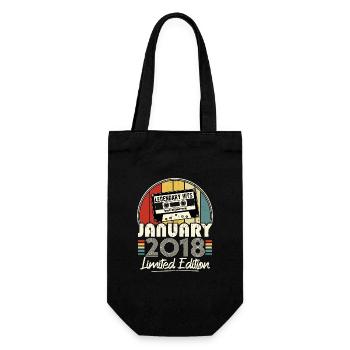 Janvier 2018 Vintage Anniversaire Rétro Cadeau - Sac à bouteille - noir - Devant