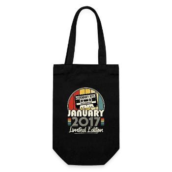 Janvier 2017 Vintage Anniversaire Rétro Cadeau - Sac à bouteille - noir - Devant