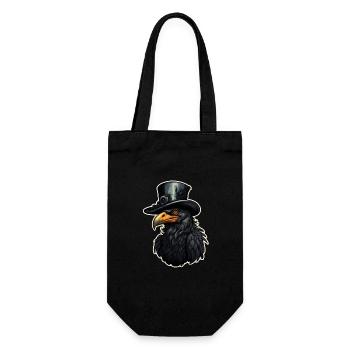 Halloween Bird with Top Hat - Gift Bag for Bottles - black - Front