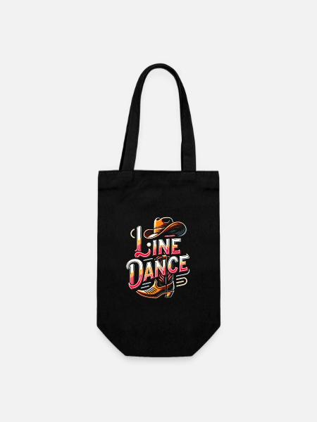 Farbenfrohes Line Dance Design mit Cowboyhut - Geschenkbeutel für Flaschen - Schwarz