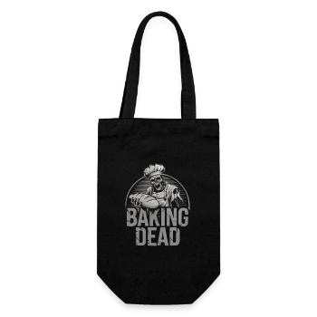 Baking Dead Zombie Bäcker gruseliger Bäcker - Geschenkbeutel für Flaschen - Schwarz - Vorne