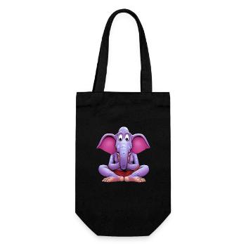 Elefant Yogi - Geschenkbeutel für Flaschen - Schwarz - Vorne