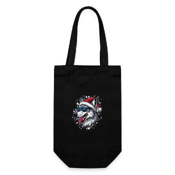 Loup Noël Drôle - Sac à bouteille - noir - Devant