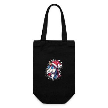 Unicorn Christmas Funny - Gift Bag for Bottles - black - Front