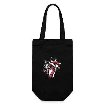 Flamingo Christmas Funny - Gift Bag for Bottles - black - Front