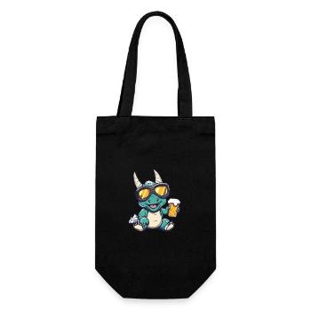 Dinosaurier triceratops Apres Ski Bier - Geschenkbeutel für Flaschen - Schwarz - Vorne