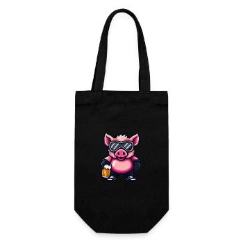 Pork Après-ski Beer Wild boar - Gift Bag for Bottles - black - Front