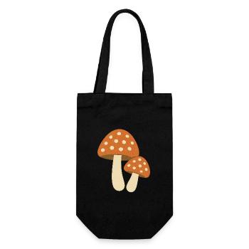 Charmante illustration de champignon pour les amoureux de la nature - Sac à bouteille - noir - Devant