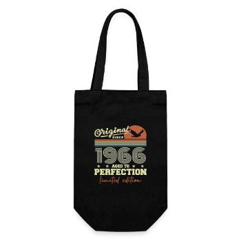Original 1966 Geburtstagsgeschenk 1945 Retro 1966 - Geschenkbeutel für Flaschen - Schwarz - Vorne
