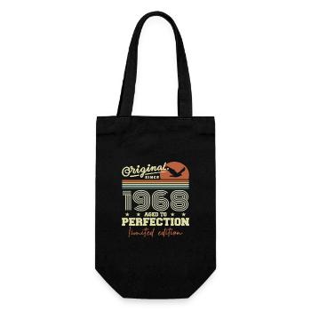 Original 1968 Birthday Gift 1945 Retro 1968 - Gift Bag for Bottles - black - Front