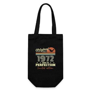 Original 1972 Birthday Gift 1945 Retro 1972 - Gift Bag for Bottles - black - Front