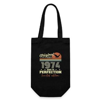 Original 1974 Geburtstagsgeschenk 1945 Retro 1974 - Geschenkbeutel für Flaschen - Schwarz - Vorne