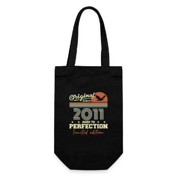 Original 2011 Birthday Gift 2011 Retro 2011 - Gift Bag for Bottles - black - Front