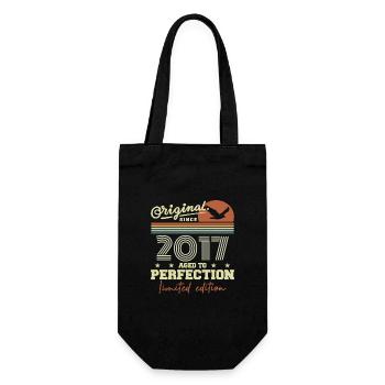 Original 2017 Retro 2017 Birthday Gift 2017 - Gift Bag for Bottles - black - Front