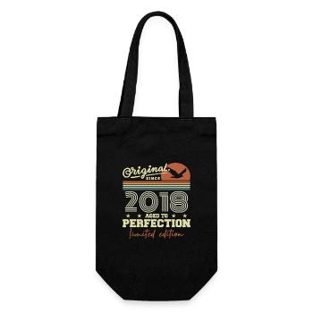 Original 2018 Retro 2018 Birthday Gift 2018 - Gift Bag for Bottles - black - Front