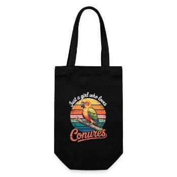 Just a girl who loves Conures - Gift Bag for Bottles - black - Front