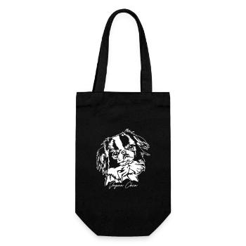Japan Chin Portrait Dogs Dog Wilsigns - Gift Bag for Bottles - black - Front