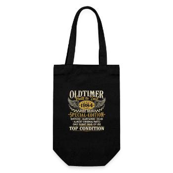 Oldtimer 1984 Jahrgang geboren Geburtstag Geschenk - Geschenkbeutel für Flaschen - Schwarz - Vorne