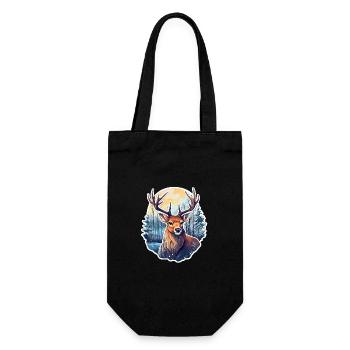 Cerf dans le paysage d’hiver - Sac à bouteille - noir - Devant