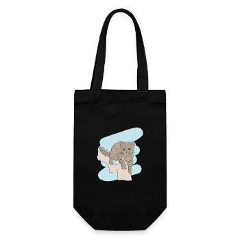 Design illustré avec wildcat - Sac à bouteille - noir - Devant
