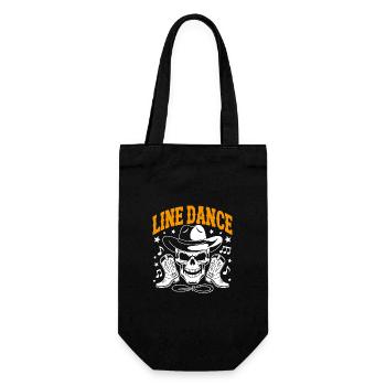 Line Dance Skull with Stetson and Boots and Lasso - Gift Bag for Bottles - black - Front