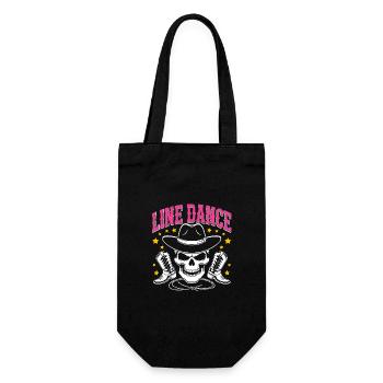 Line Dance Skull with Stetson and Boots and Lasso - Gift Bag for Bottles - black - Front