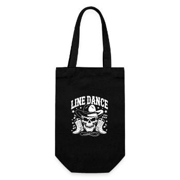 Line Dance Skull with Stetson and Boots and Lasso - Gift Bag for Bottles - black - Front
