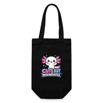 Cute But Regenerates - Axolotl - Gift Bag for Bottles - black - Front