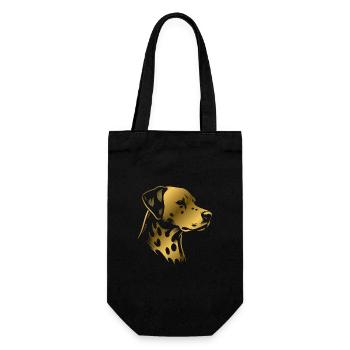Dalmatien, tête de chien, dessin d’or - Sac à bouteille - noir - Devant