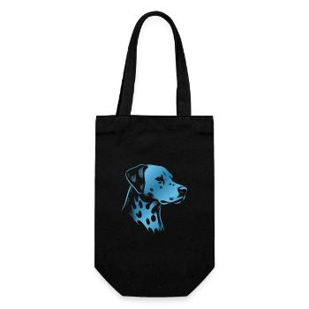 Dalmatien, tête de chien, dessin bleu - Sac à bouteille - noir - Devant
