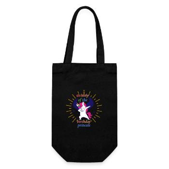 Maman de l’anniversaire Princesse Licorne Girl Outfit - Sac à bouteille - noir - Devant