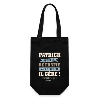Patrick humour retraite cadeau retraité - Sac à bouteille - noir - Devant