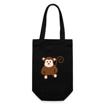 Affe - Geschenkbeutel für Flaschen - Schwarz - Vorne