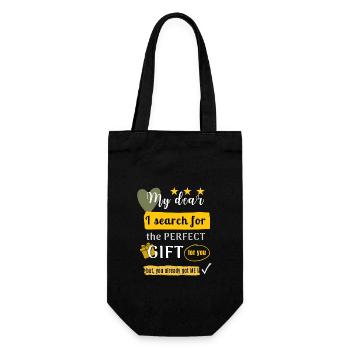 Perfektes Geschenk - Geschenkbeutel für Flaschen - Schwarz - Vorne