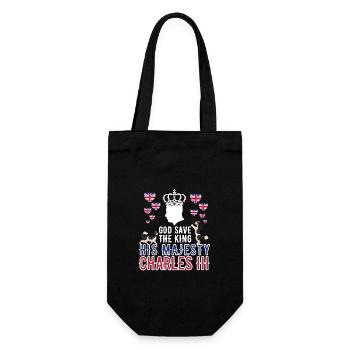 British King Coronation Charles England Flag - Gift Bag for Bottles - black - Front