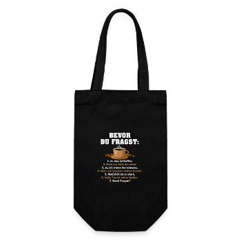 Bevor Du Fragst Kaffee Kaffeeliebhaber - Geschenkbeutel für Flaschen - Schwarz - Vorne