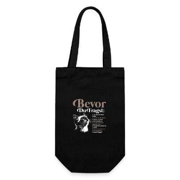 Bevor Du Fragst Das Ist Meine Katze - Geschenkbeutel für Flaschen - Schwarz - Vorne