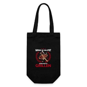 Wenn es blutet kann man es grillen BBQ Grillshirt - Geschenkbeutel für Flaschen - Schwarz - Vorne